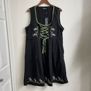 Scarlet Darkness Dirndl Dress 3XL Black Festival Peasant Bavarian Oktoberfest
